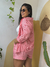 Maxi Camisa Com Botões Listra VERMELHA
