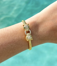 Bracelete cravejado - Leopardo ajustável - comprar online