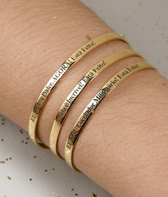 Kit 3 Braceletes Afirmações - Ouro 18K