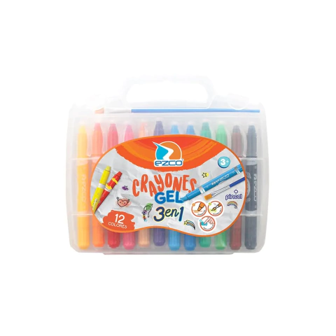 CRAYONES GEL EZCO VALIJA - X 12