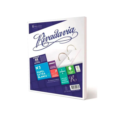 REPUESTO ESCOLAR X 48 RIVADAVIA - RAYADO EXTRA BLANCO - comprar online