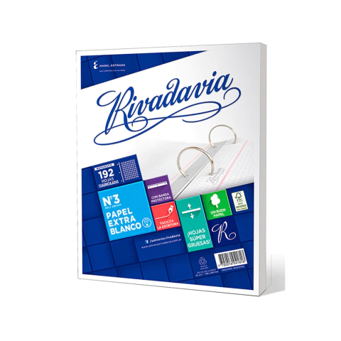 REPUESTO ESCOLAR X 192 RIVADAVIA - CUADRICULADO EXTRA BLANCO - comprar online