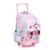 MOCHILA C/CARRO CHIMOLA 17 PULGADAS - TR65 TRAMA CUSTOM CAT pink aqua / 2025