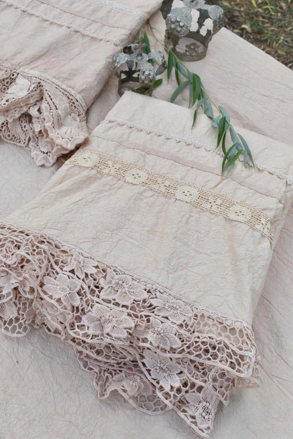T2 Mantel CHANTILLY rosa nude, teñido a mano