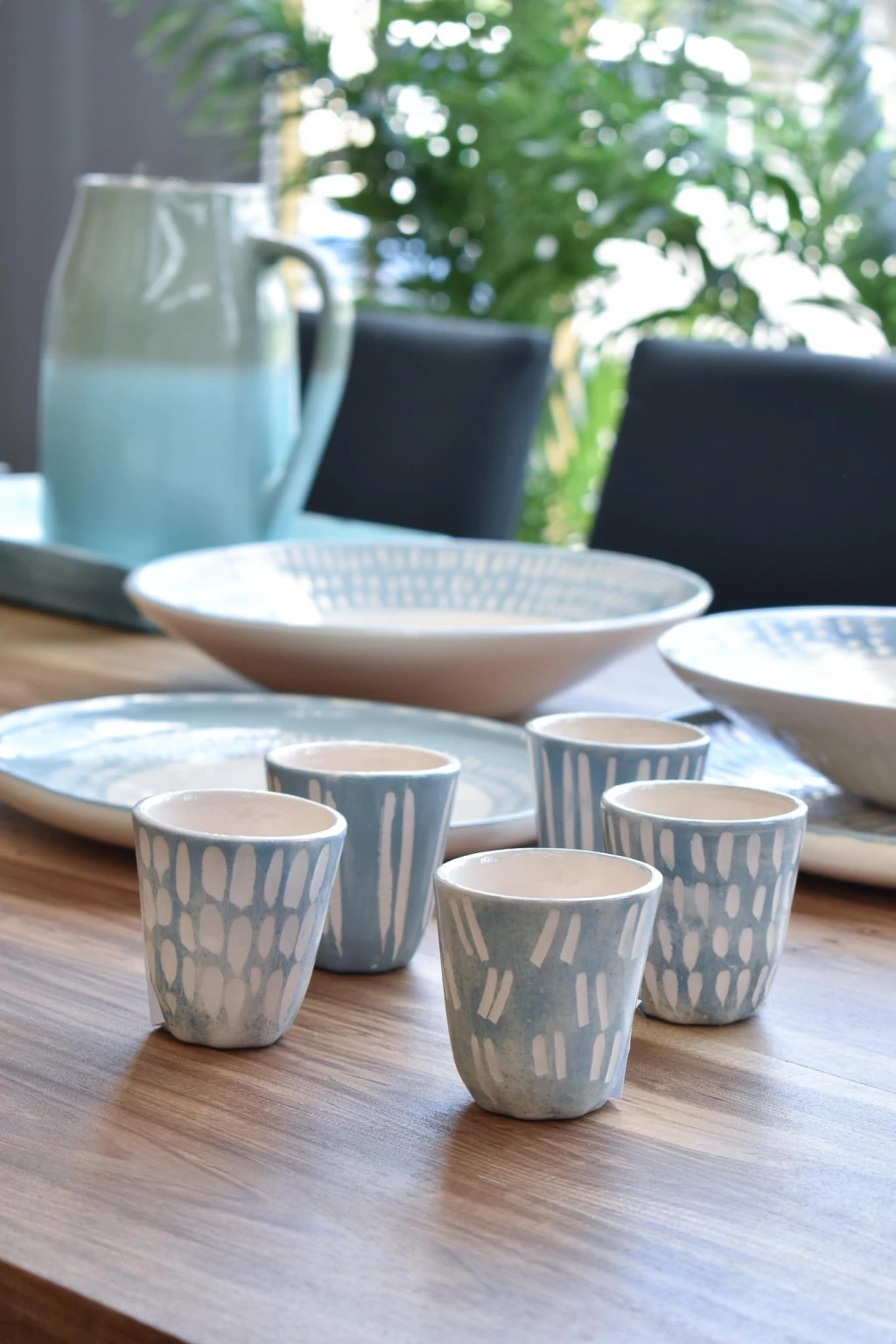C6 Vaso ESGRAFIADO celestes 7x7