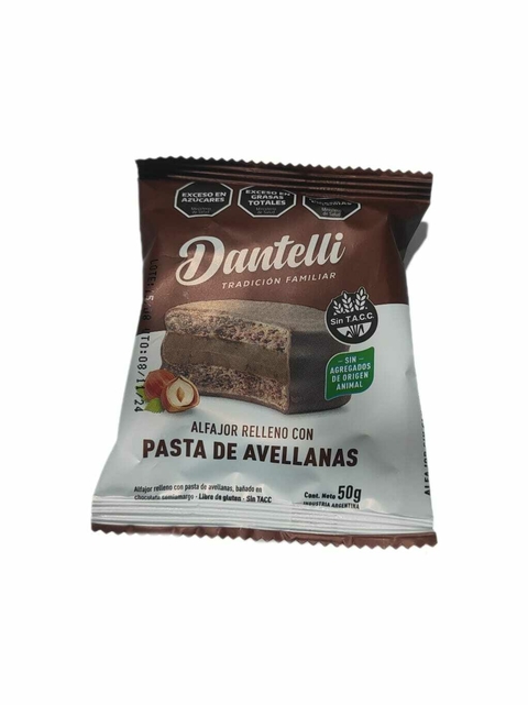 ALFAJOR DANTELLI AVELLANAS X 1 U. SIN TACC