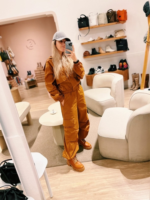 Pantalon Parachute Tostado