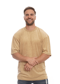 Remera oversize de toalla mostaza