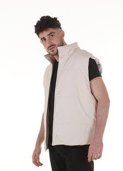 Chaleco ecocuero beige - Bomer - Full Remeras