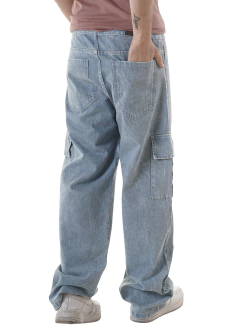 Pantalon cargo de jean celeste en internet