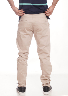 Pantalón gabardina corte chino beige - comprar online