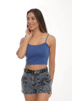 Top liso azul francia - comprar online