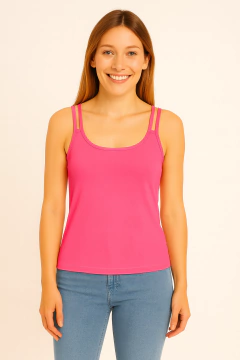 Musculosa cuatro tiras fucsia - comprar online