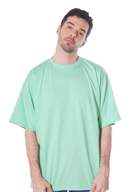 Remera oversize lisa verde claro - comprar online