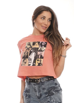 Remera corta taylor swift coral