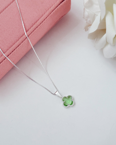 Colar trevo verde leitoso- CL088 - comprar online