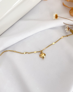 Pulseira corações mini c/ pingente- PL093D Banhado ouro 18k