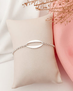 Pulseira placa oval vazada- PL005 - comprar online