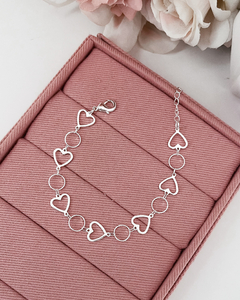 Pulseira corações e circulos vazados- PL019 - comprar online