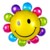Globos Flor Smile Metálico 35 Cm. Mylar P/aire