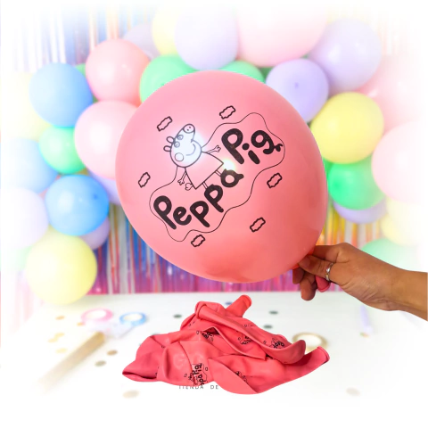 Globos de latex estampados X 10 unid. Peppa pig