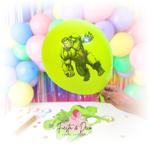 Globos de latex estampados X 10 unid. Hulk