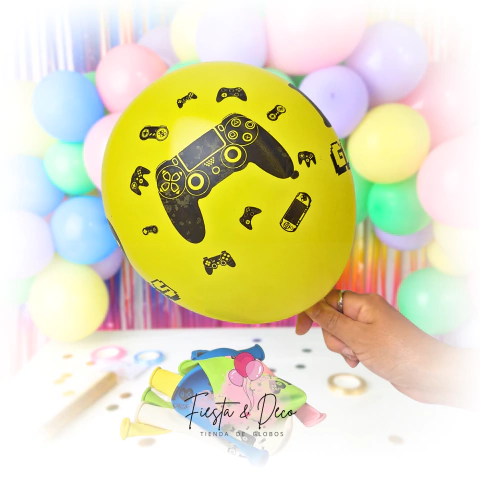 Globos de latex estampado x 10 un tematica Joystick Games