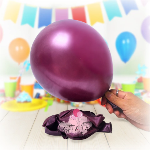 Globos de latex Perlados 12" X 10 Unidades color Bordo - comprar online
