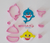 kit cortador baby shark 5cm aprox