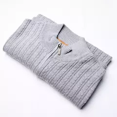 SWEATER MEDIO CIERRE LABRADO - tienda online
