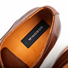 ZAPATOS CUERO MARRON CON COSTURA - tienda online