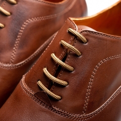 ZAPATOS CUERO MARRON CON COSTURA - SASTRERIA WINDSOR