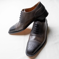 ZAPATOS CUERO ESFUMADO PUNTERA PICADO - tienda online