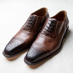 ZAPATOS CUERO ESFUMADO PUNTERA PICADO