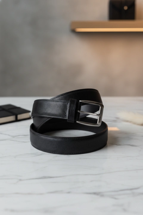 CINTURON CUERO NEGRO