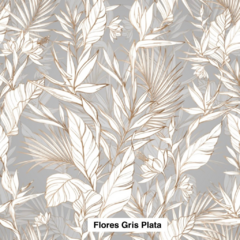 Mantel Impermeable Flores Gris Plata en internet