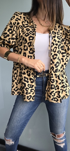 Blusa de fibrana manga corta con tiras para atar - She Indumentaria