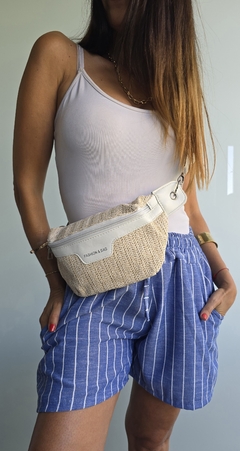 Riñonera yute y ecocuero - comprar online