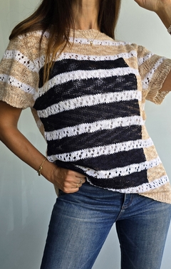 Remera tejida manga corta - She Indumentaria