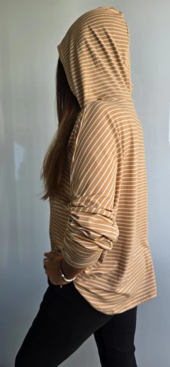 Buzo soft rayado con capucha - tienda online