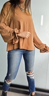 Blusa de cey m/l con frunce en puños - comprar online