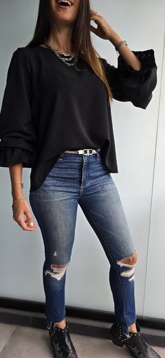 Blusa de cey m/l con frunce en puños - comprar online