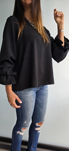 Blusa de cey m/l con frunce en puños