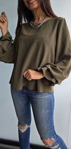 Blusa de cey m/l con frunce en puños - She Indumentaria