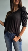 Remera de lanilla manga 3/4 tipo princesa - comprar online