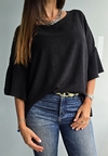 Blusa amplia de cey mangas volado 3/4 con gota atras - comprar online