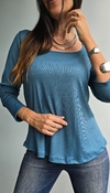 Remera evase de morley satinado con tira que se ata atras - comprar online