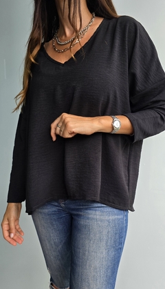 Imagen de Blusa amplia de cey mangas 3/4 comun con gota atras