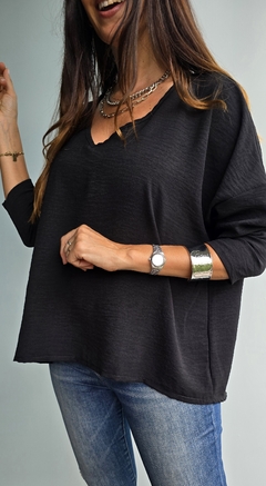 Blusa amplia de cey mangas 3/4 comun con gota atras - tienda online