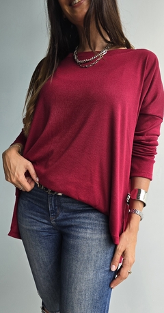Remeron de lanilla morley con tajos laterales más largo atrás - She Indumentaria